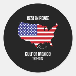 Pegatina Redonda Mapa de América Golfo de México Presidente Golfo d