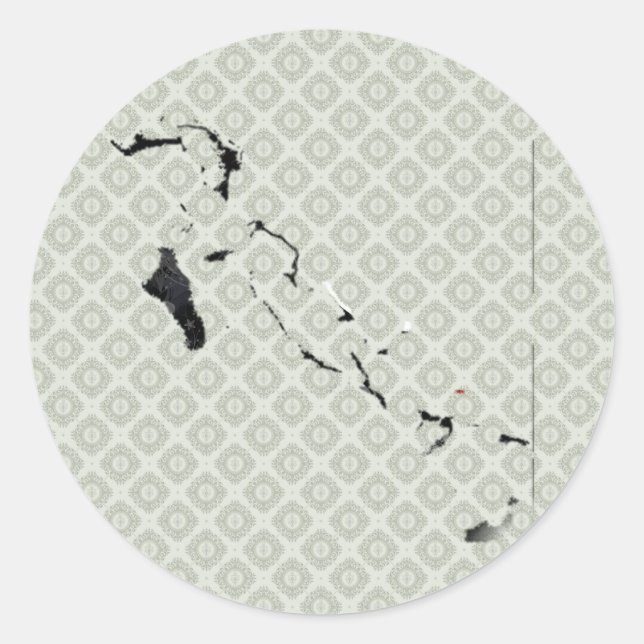Pegatina Redonda Mapa de bandera de Bahamas tamaño completo (Anverso)