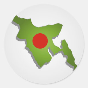 Pegatina Redonda Mapa de Bangladesh