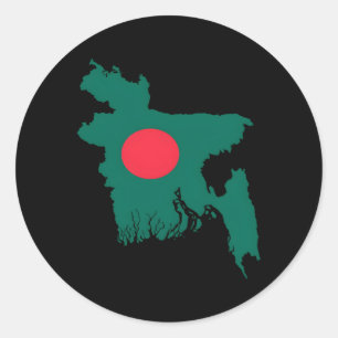 Pegatina Redonda Mapa de Bangladesh