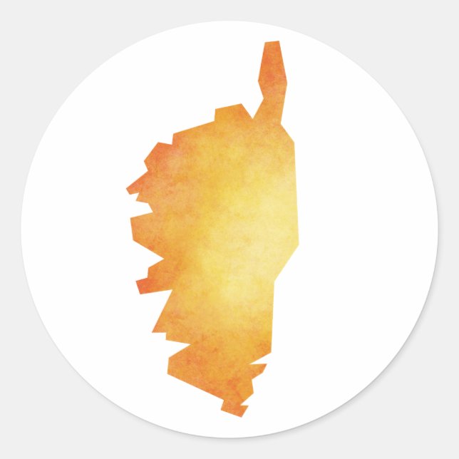 Pegatina Redonda Mapa de Córcega (Anverso)