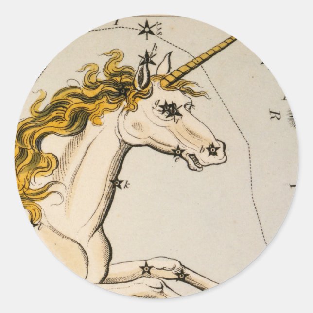 Pegatina Redonda Mapa de cosecha celeste (Anverso)