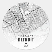 Mapa de Detroit, Michigan | Bienvenida Boda