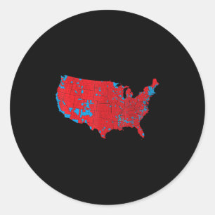 Pegatina Redonda Mapa de elecciones de Estados Unidos 2024 Presiden