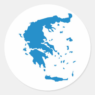 Pegatina Redonda Mapa de Grecia
