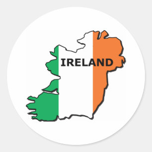 Pegatina Redonda Mapa de Irlanda