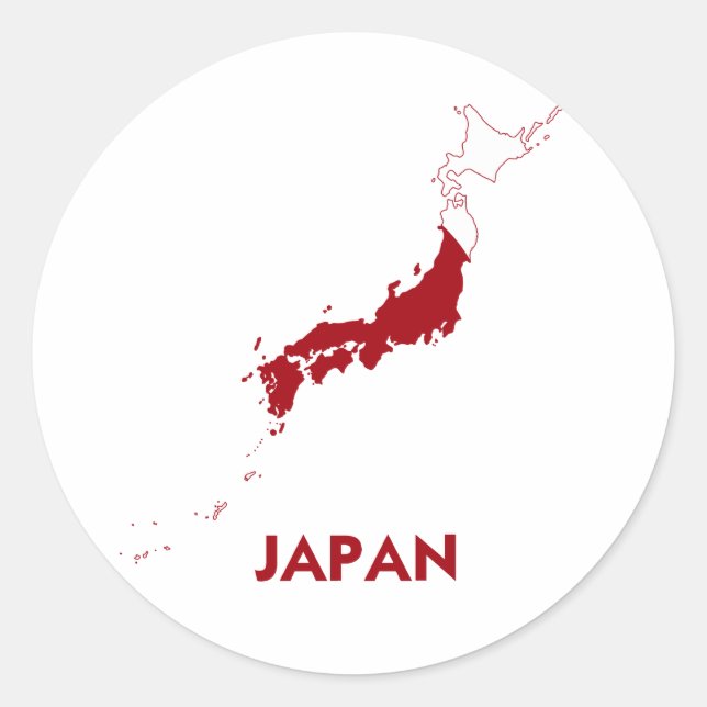 PEGATINA REDONDA MAPA DE JAPÓN (Anverso)