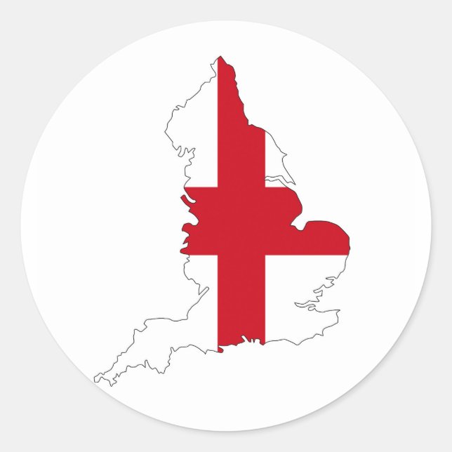 Pegatina Redonda mapa de la bandera de inglaterra forma de un país  (Anverso)