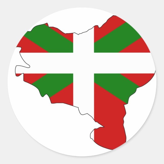 Pegatina Redonda Mapa de la bandera vasca (Anverso)