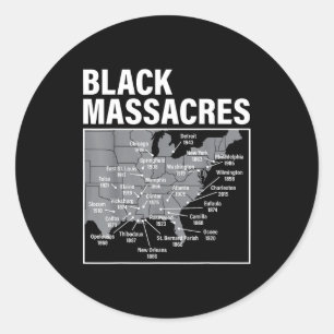 Pegatina Redonda Mapa de la historia negra de Macres Lucha afroamer