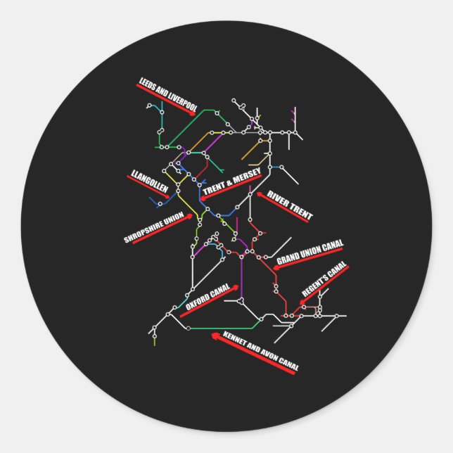 Pegatina Redonda Mapa de naves cercanas al Canal (Anverso)