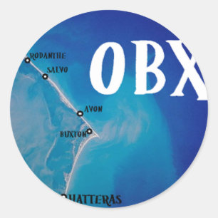 Pegatina Redonda Mapa de OBX del sur