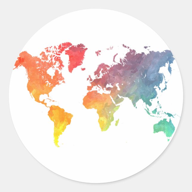 Pegatina Redonda mapa de palabras 5 (Anverso)