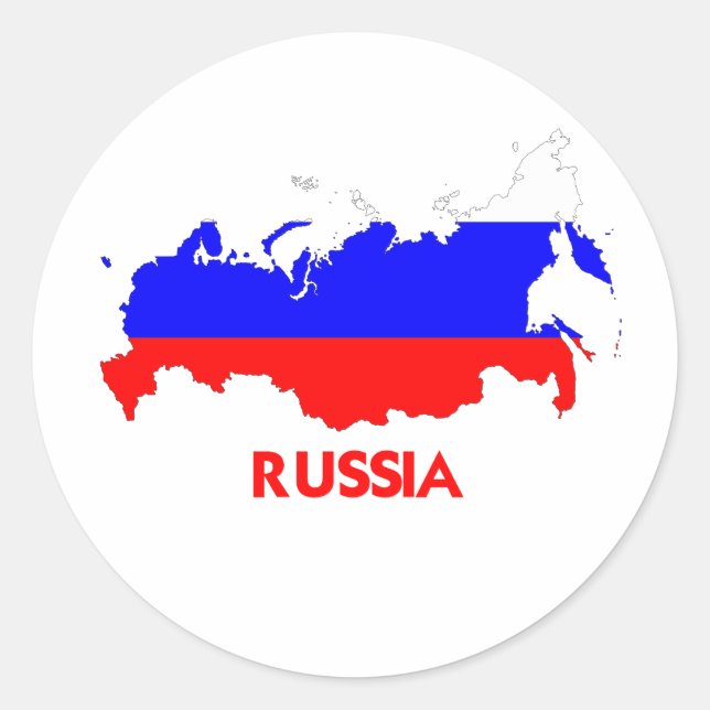 PEGATINA REDONDA MAPA DE RUSIA (Anverso)