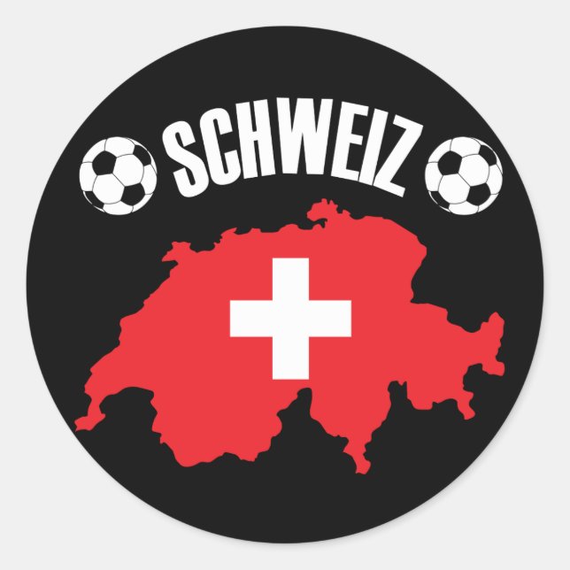 Pegatina Redonda Mapa de Suiza de Schweiz (Anverso)