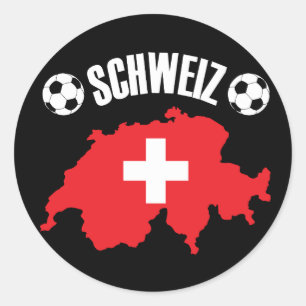 Pegatina Redonda Mapa de Suiza de Schweiz