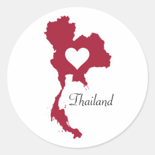 Pegatina Redonda Mapa de Tailandia