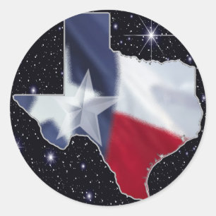 Pegatina Redonda Mapa de Texas