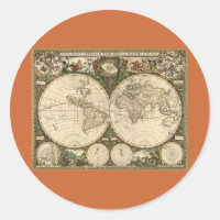 Mapa del mundo de la antigua época 1660 de Frederi