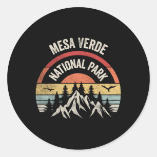 Pegatina Redonda Mapa del Parque Nacional de Mesa Verde