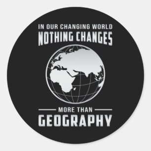 Pegatina Redonda Mapa divertido de profesores de geografía regalo d