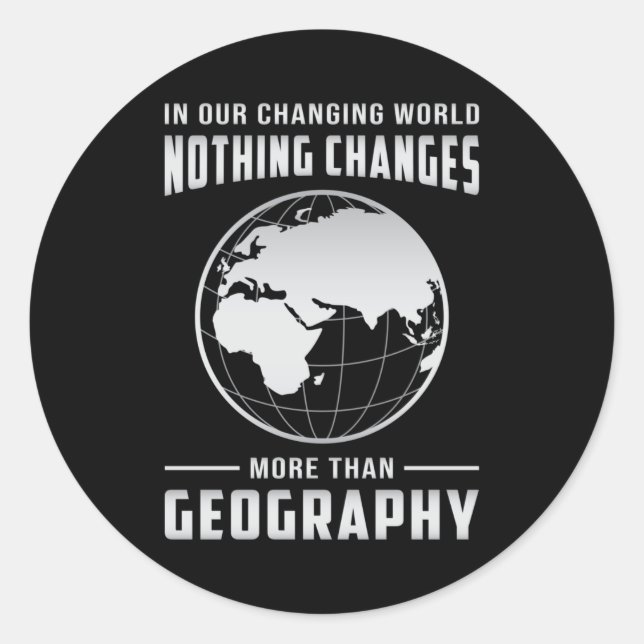Pegatina Redonda Mapa divertido de profesores de geografía regalo d (Anverso)