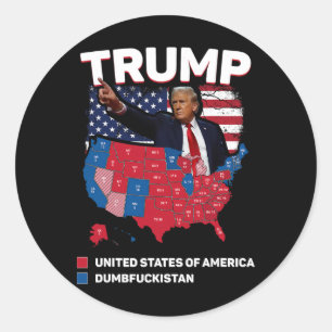 Pegatina Redonda Mapa Electoral 2024 Dumbist De Estados Unidos