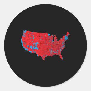 Pegatina Redonda Mapa electoral de EE. UU. 2024 Presidente Trump Re