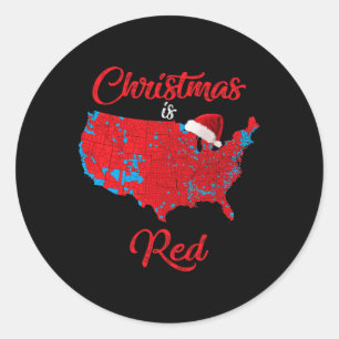 Pegatina Redonda Mapa electoral de Red 2024 de Trump: navidades sin