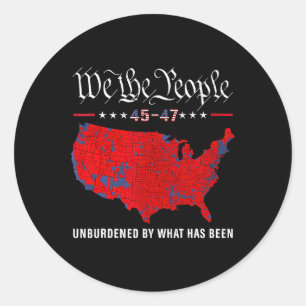 Pegatina Redonda Mapa electoral de Trump 45 47 sin cargas por lo qu