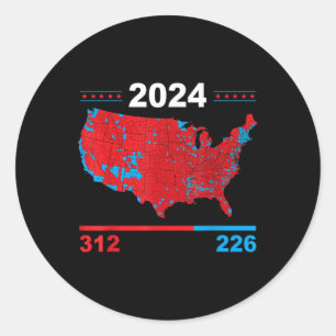 Pegatina Redonda Mapa electoral Resultados electorales de Trump 312