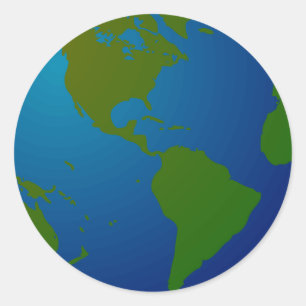 Pegatina Redonda Mapa/Globe