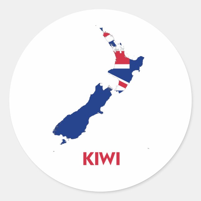 PEGATINA REDONDA MAPA KIWI (Anverso)