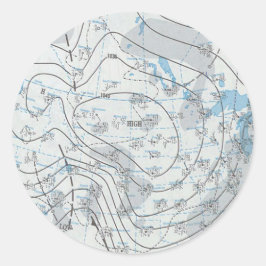 Pegatina Redonda Mapa meteorológico nacional