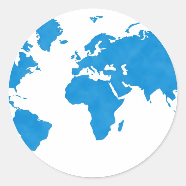 Pegatina Redonda Mapa mundial (Anverso)