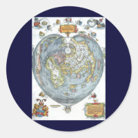 Mapa Mundial Antiguo en Forma de Corazón Vintage P