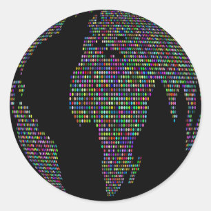 Pegatina Redonda mapa mundial del planeta