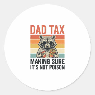 Pegatina Redonda Mapache De Impuesto De Papá Diseño De Camiseta Div