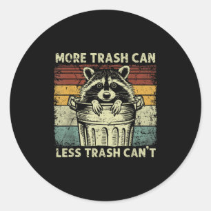 Pegatina Redonda Mapache Panda Basura Se Llama Basura No Tras