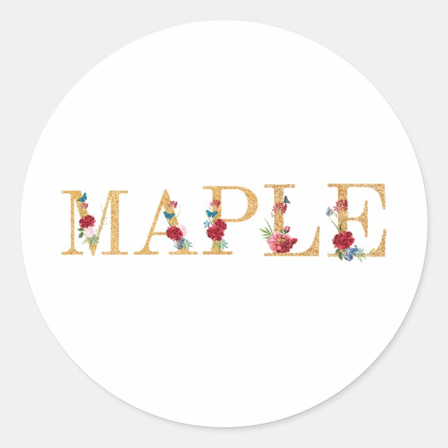 Pegatina Redonda Maple (Anverso)