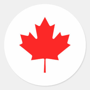 Pegatina Redonda Maple Leaf RedTransp El MUSEO Zazzle Regalos