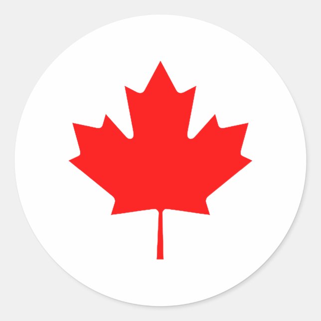 Pegatina Redonda Maple Leaf RedTransp El MUSEO Zazzle Regalos (Anverso)