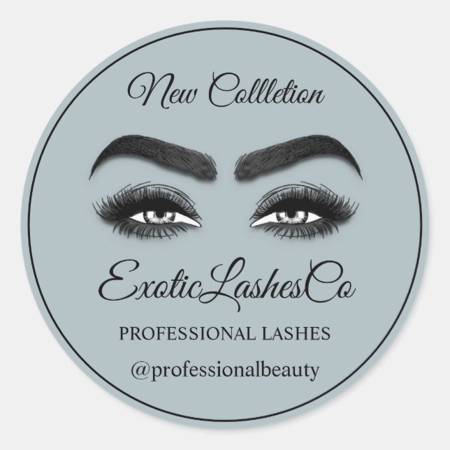 Pegatina Redonda Maquillaje Artista Eyelash Empaque Limpiador Marco (Anverso)