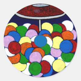 Pegatina Redonda Máquina de Bolas de Chicle