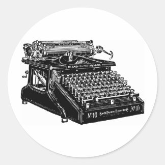 Pegatina Redonda Máquina de escribir en 1910