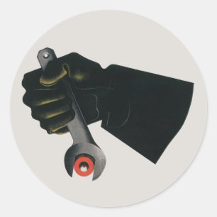 Pegatina Redonda Máquina de fábrica de manufactura de negocios anti