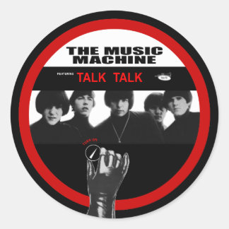 Pegatina Redonda Máquina de la música: Gírese