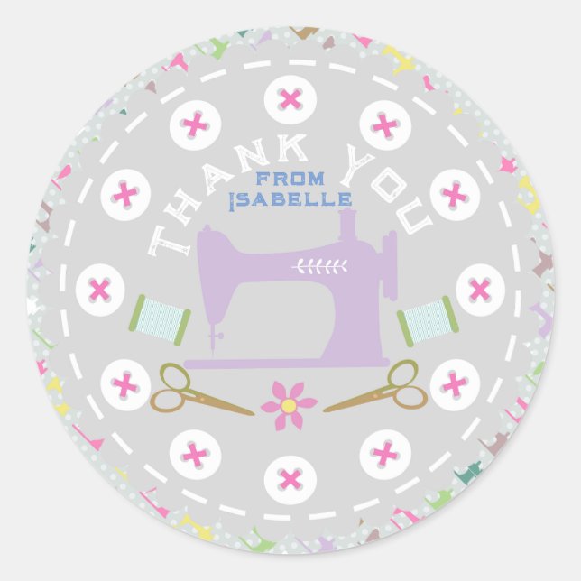 Pegatina Redonda Máquina de mascar Pastel Gray (Anverso)