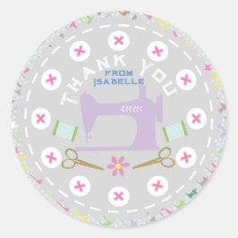 Pegatina Redonda Máquina de mascar Pastel Gray