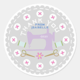 Pegatina Redonda Máquina de mascar Pastel Gray